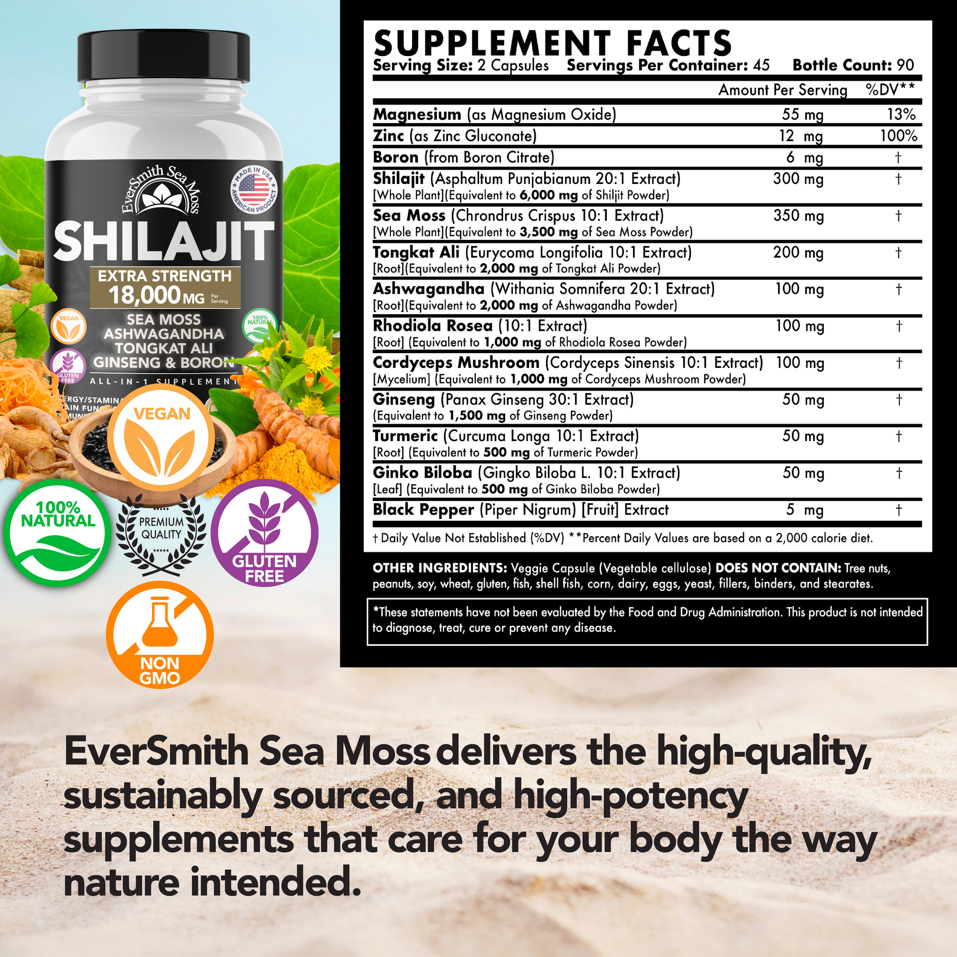 3 PACK - SHILAJIT & SEA MOSS CAPSULES (90-COUNT)