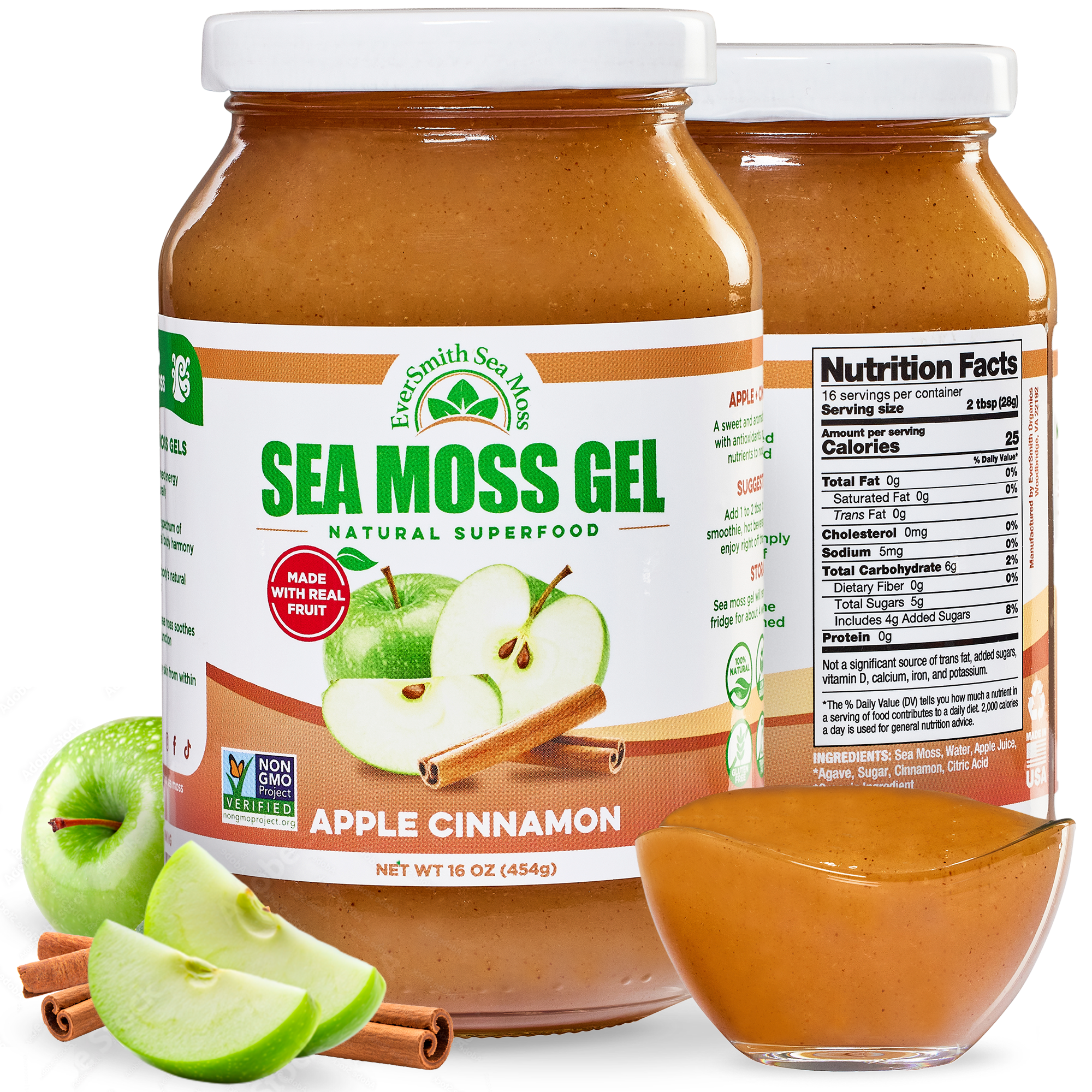 Wildcrafted Sea Moss Gel | Apple Cinnamon | 9 FLAVORS | Irish Sea