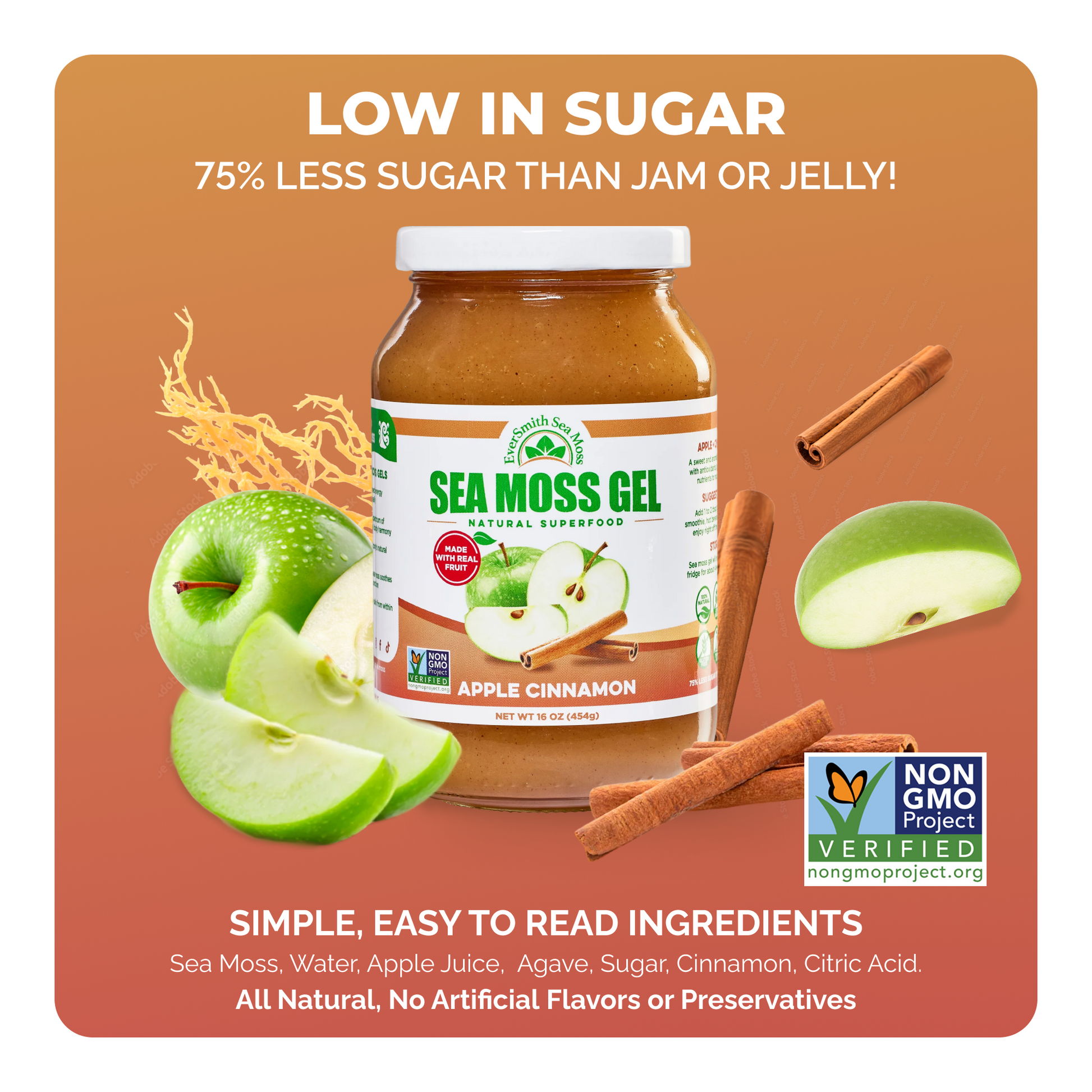 Apple Cinnamon Sea Moss Gel (16 Ounce)