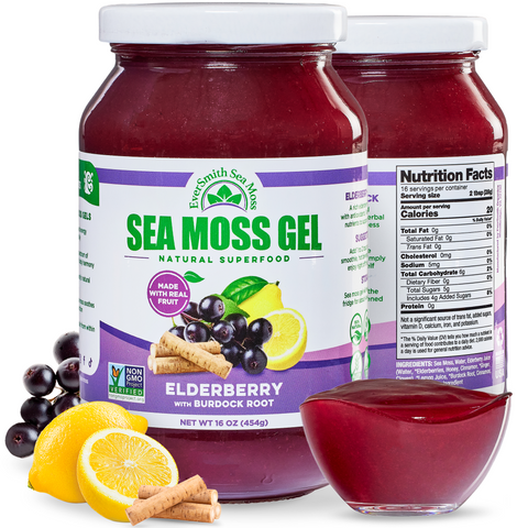Wildcrafted Sea Moss Gel | Elderberry | 9 FLAVORS | Irish Sea Moss