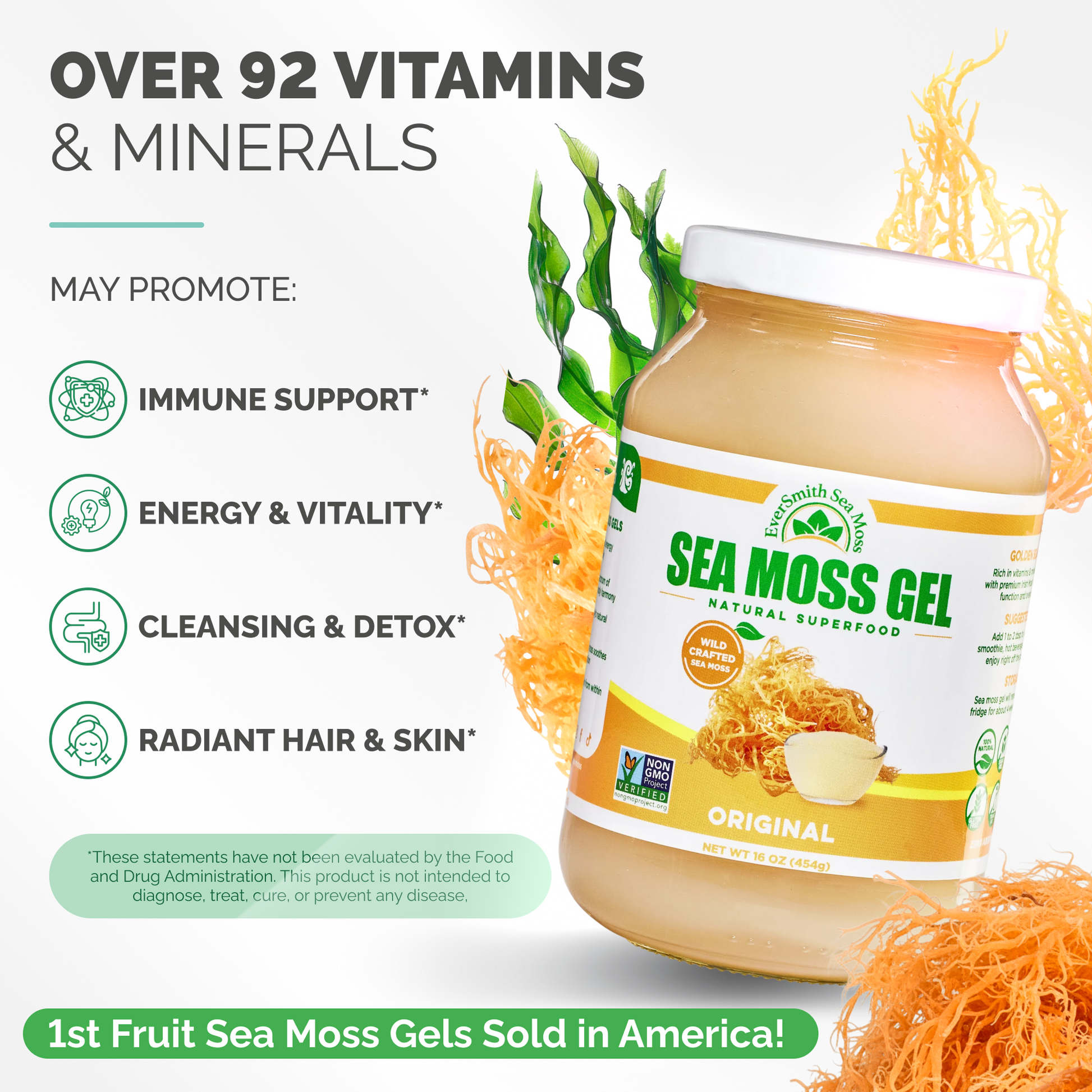 Value Packs - Unflavored Golden Sea Moss Gel (16 Ounce