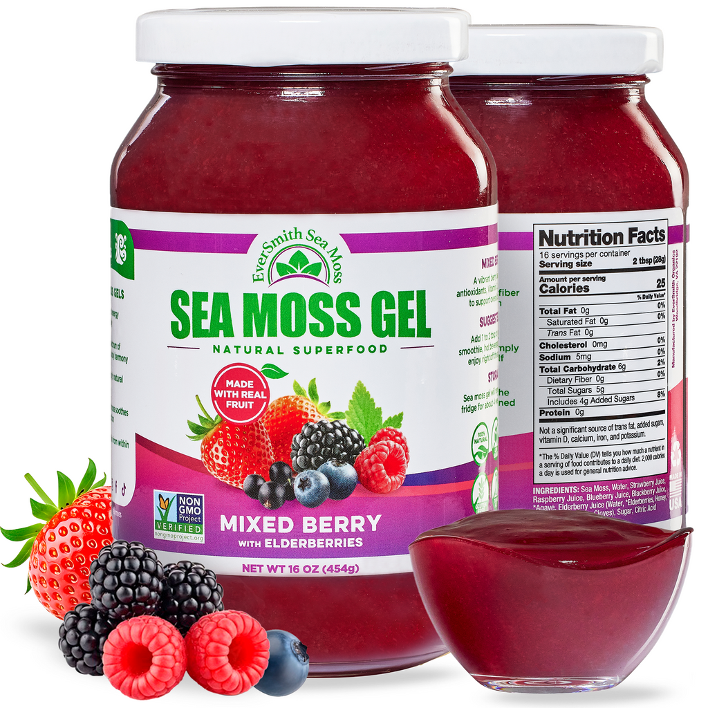Wildcrafted Sea Moss Gel | Mixed Berry | 9 FLAVORS | Irish Sea