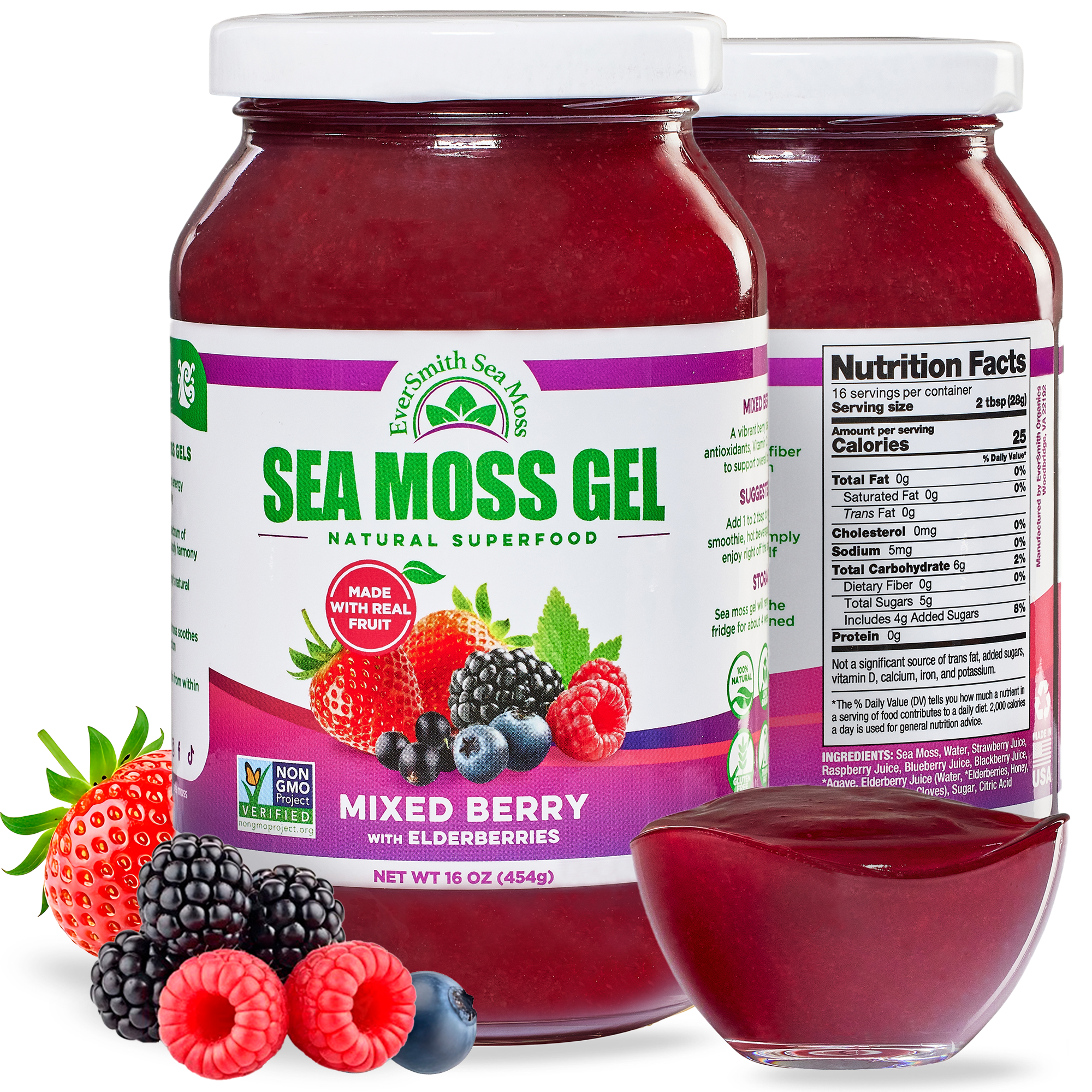 Wildcrafted Sea Moss Gel | Mixed Berry | 9 FLAVORS | Irish Sea