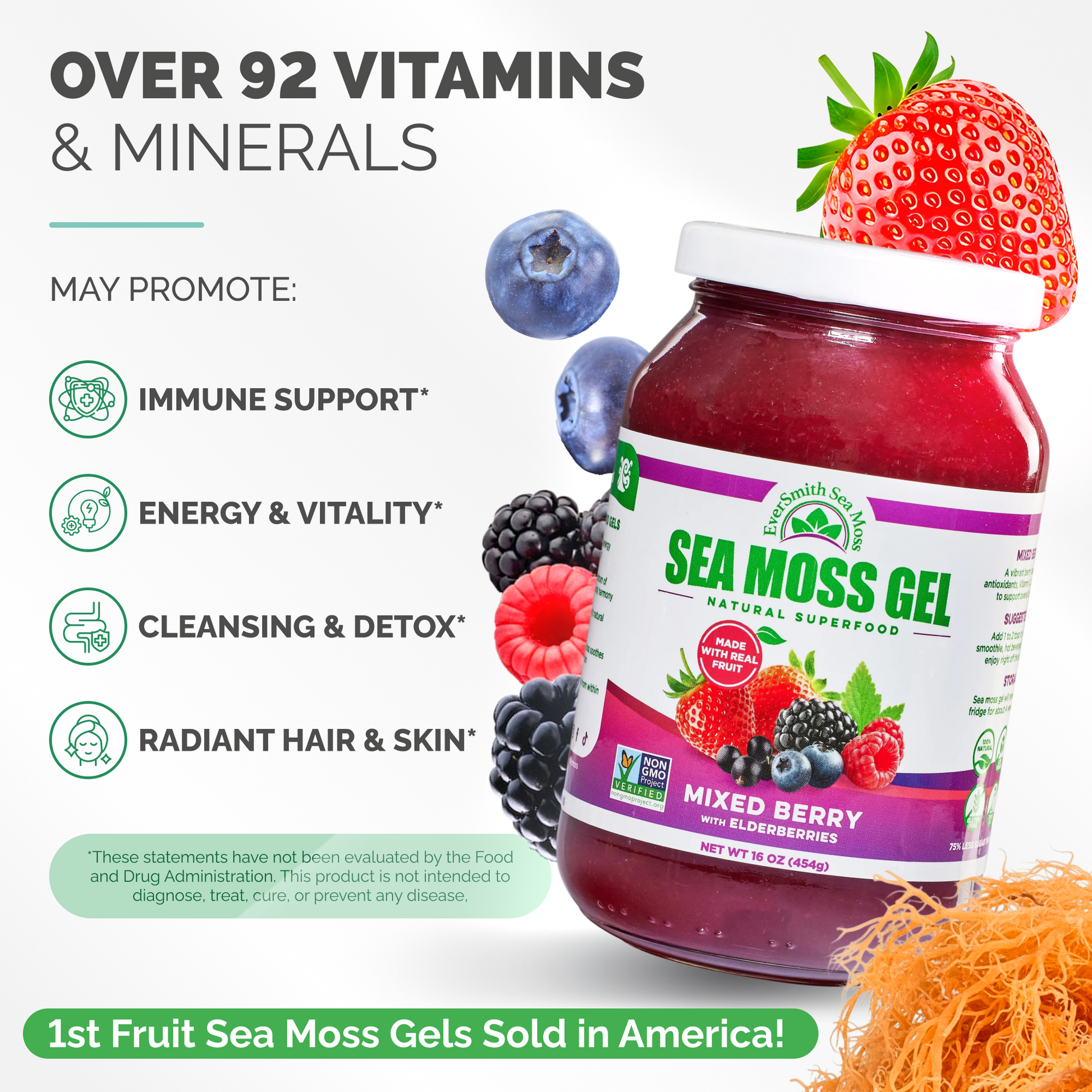 Wildcrafted Sea Moss Gel | Mixed Berry | 9 FLAVORS | Irish Sea Wildcrafted Sea Moss Gel | Mixed Berry | 9 FLAVORS | Irish Sea