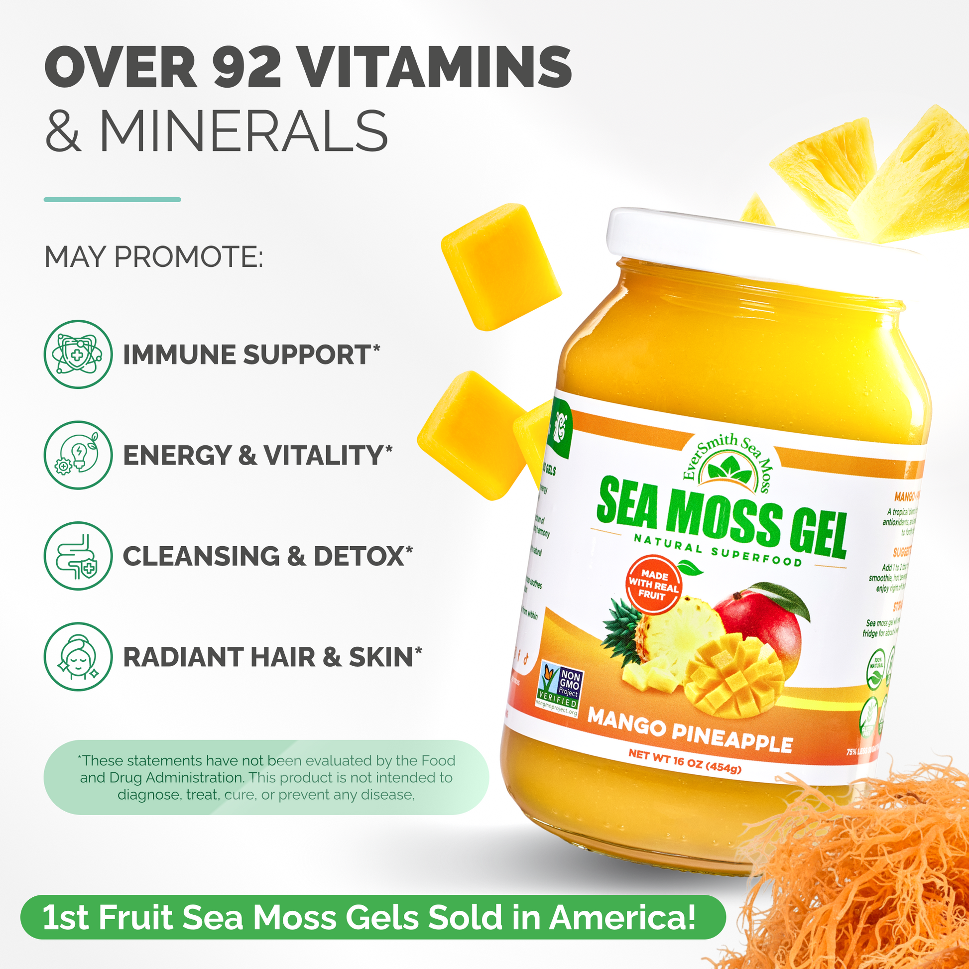 Mango Pineapple Sea Moss Gel  (16 Ounce)