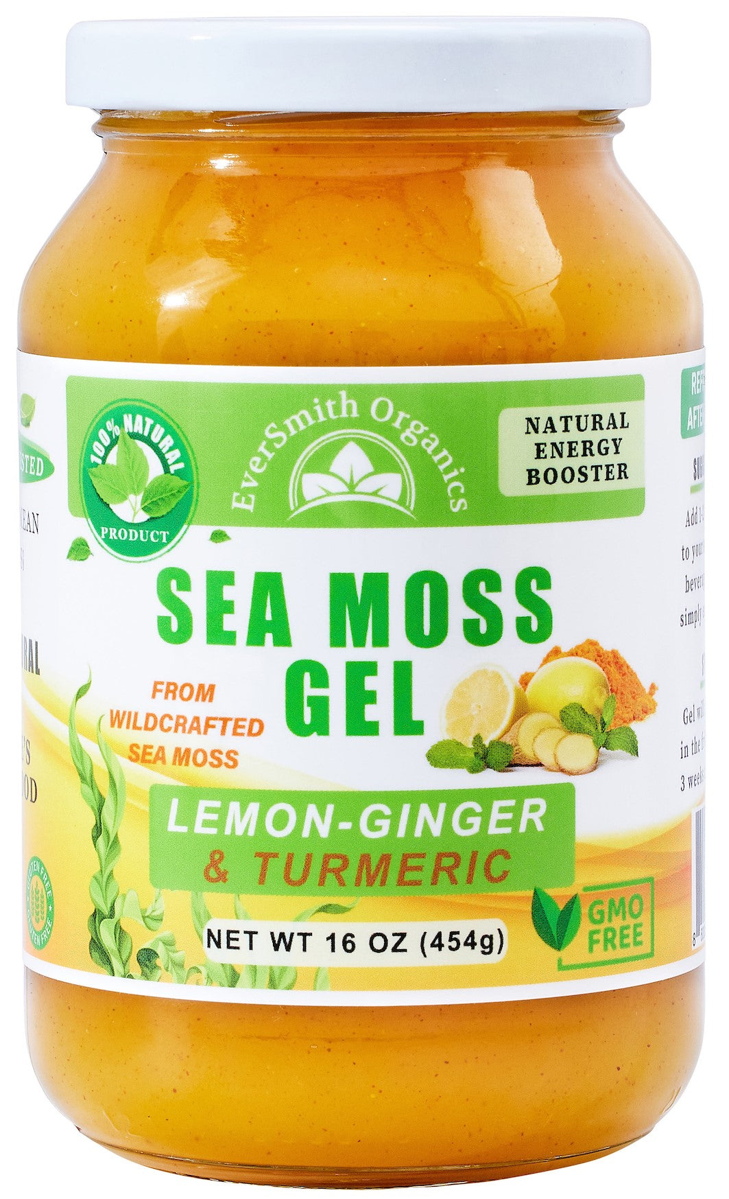 Lemon Ginger Sea Moss Gel + Turmeric (16 Ounce)