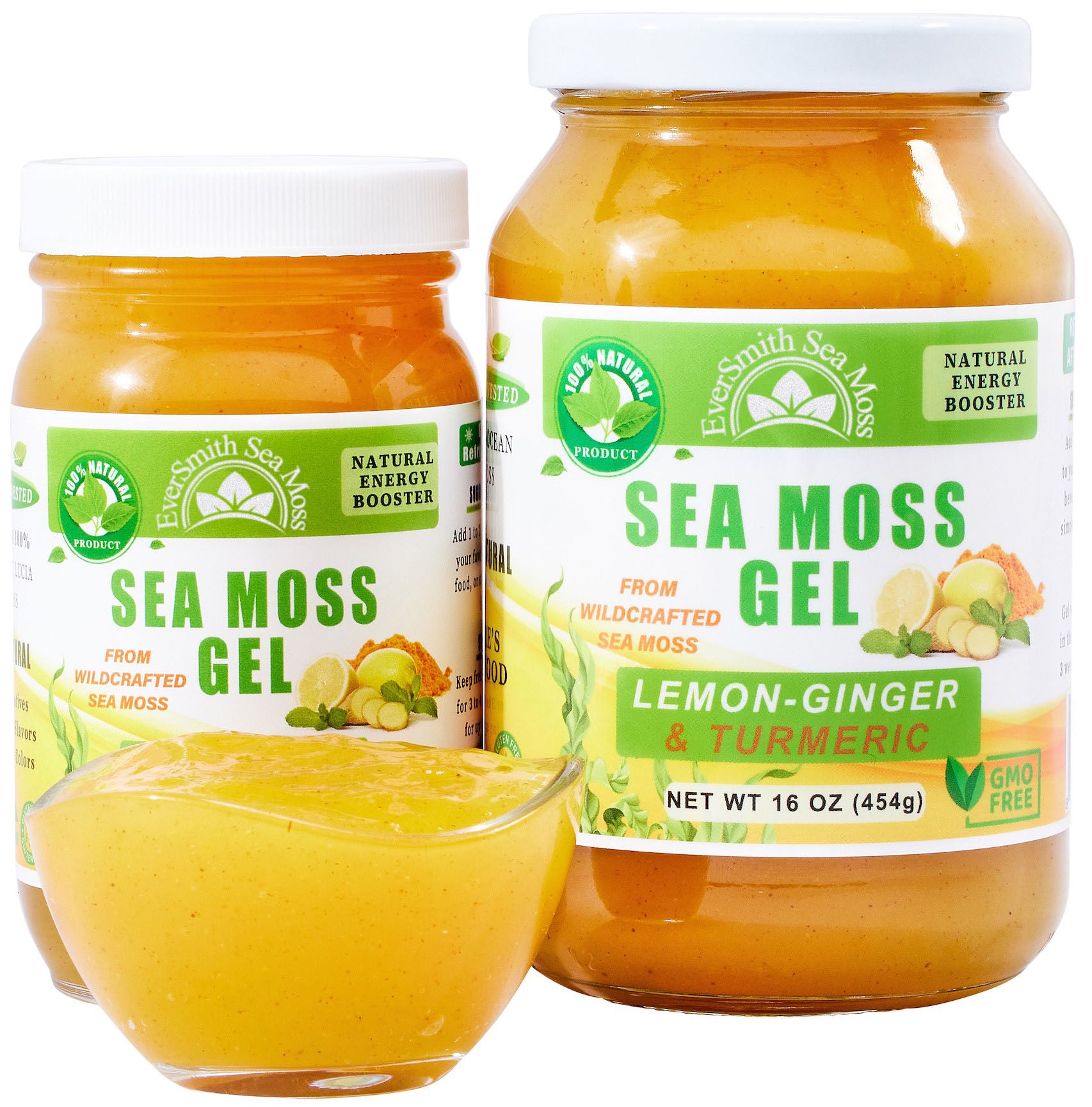 Lemon Ginger Sea Moss Gel + Turmeric (16 Ounce)