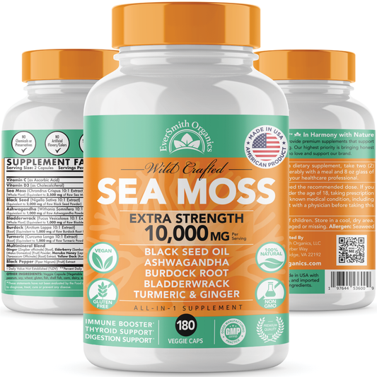 Sea Moss & Black Seed Oil Capsules (180-Count)